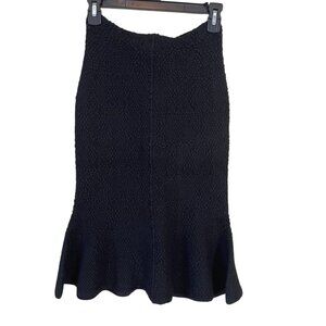Alexia Admor | NWT | Black Textured Knit Flounce Hem Skirt | Size Medium